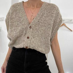Vintage Heathered Sweater Vest Pullover Sweater
